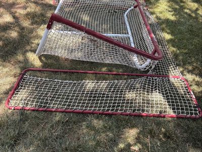 Red and White Sports Hockey Goal Net with Metal Frame