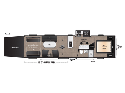 2018 Keystone RV Impact 3216 Toy Hauler Travel Trailer Front Bedroom