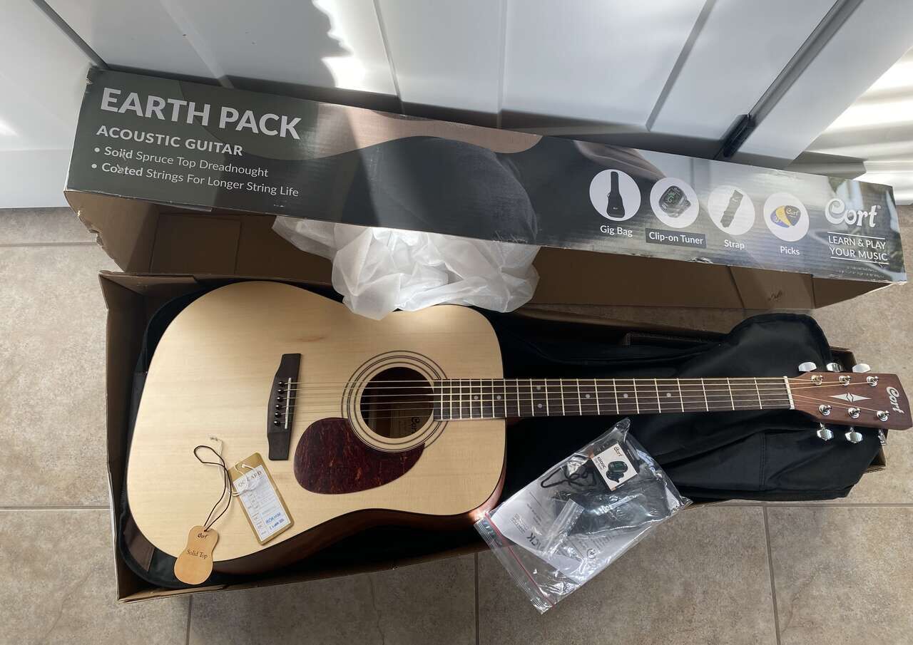 Cort Acoustic Guitar Earth Pack Bundle.