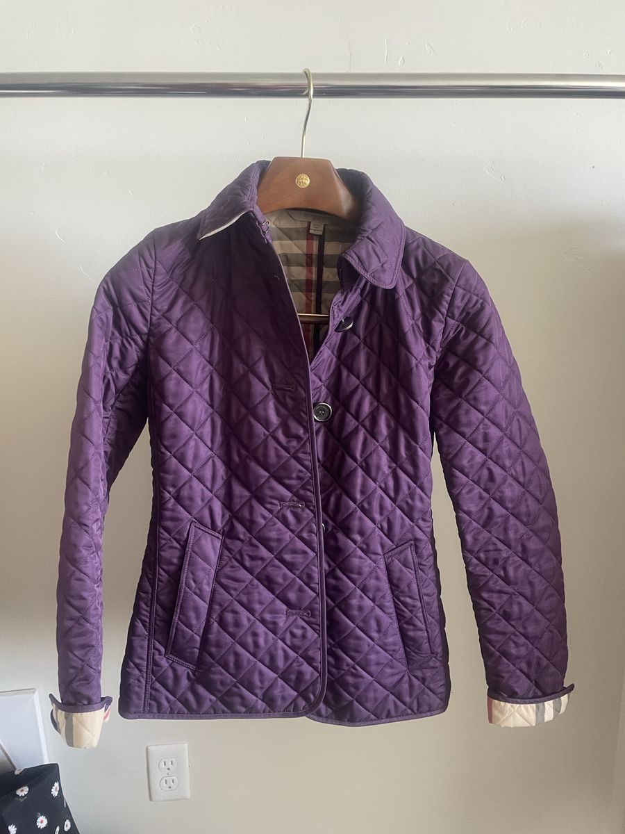 RARE Burberry Brit Quilted Jacket in PURPLE — XS