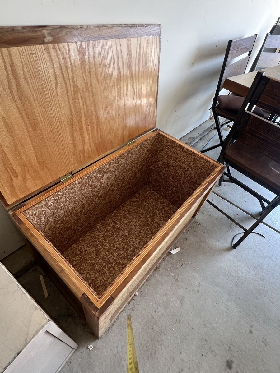 Wooden Storage Chest Trunk with Hinged Lid - 24" x 15" Interior