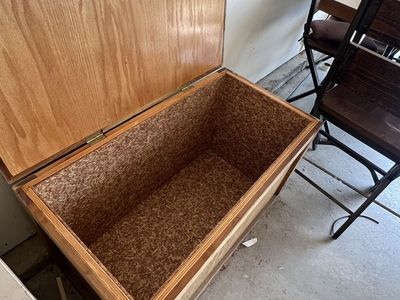 Wooden Storage Chest Trunk with Hinged Lid - 24" x 15" Interior