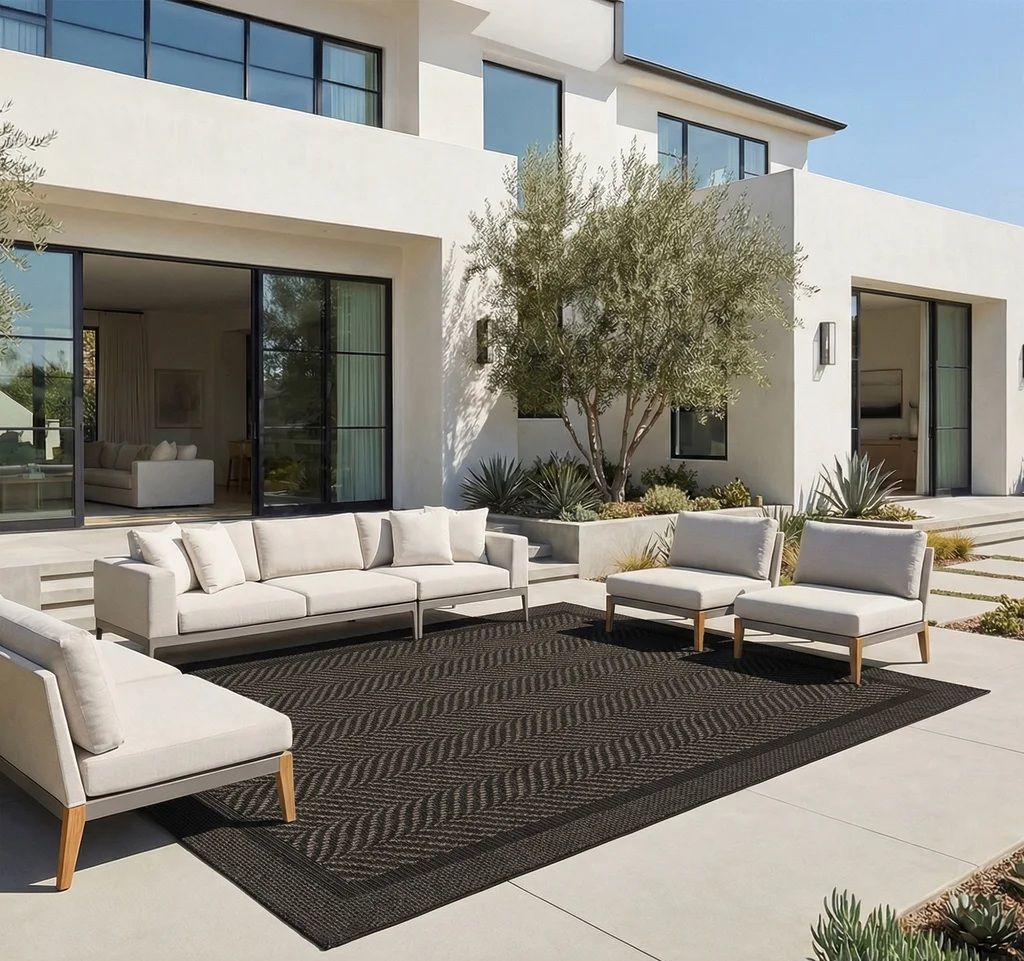 Laguna Indoor/Outdoor Area Rug, Aditi Chestnut Black, 7'10” x 10'  1445013  #107248