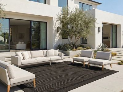 Laguna Indoor/Outdoor Area Rug, Aditi Chestnut Black, 7'10” x 10' 1445013 #107248