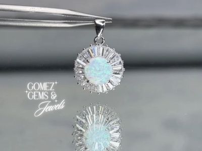 Solid Sterling Silver Opal Pendant