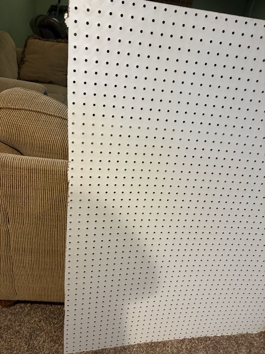 White Pegboard Panel - 36" x 48" (3ft x 4ft)