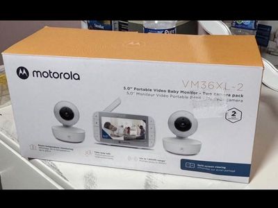 Motorola VM36XL-2 5.0" Portable Video Baby Monitor - Two Camera Pack, Split-Screen Viewing, Two-Way Talk