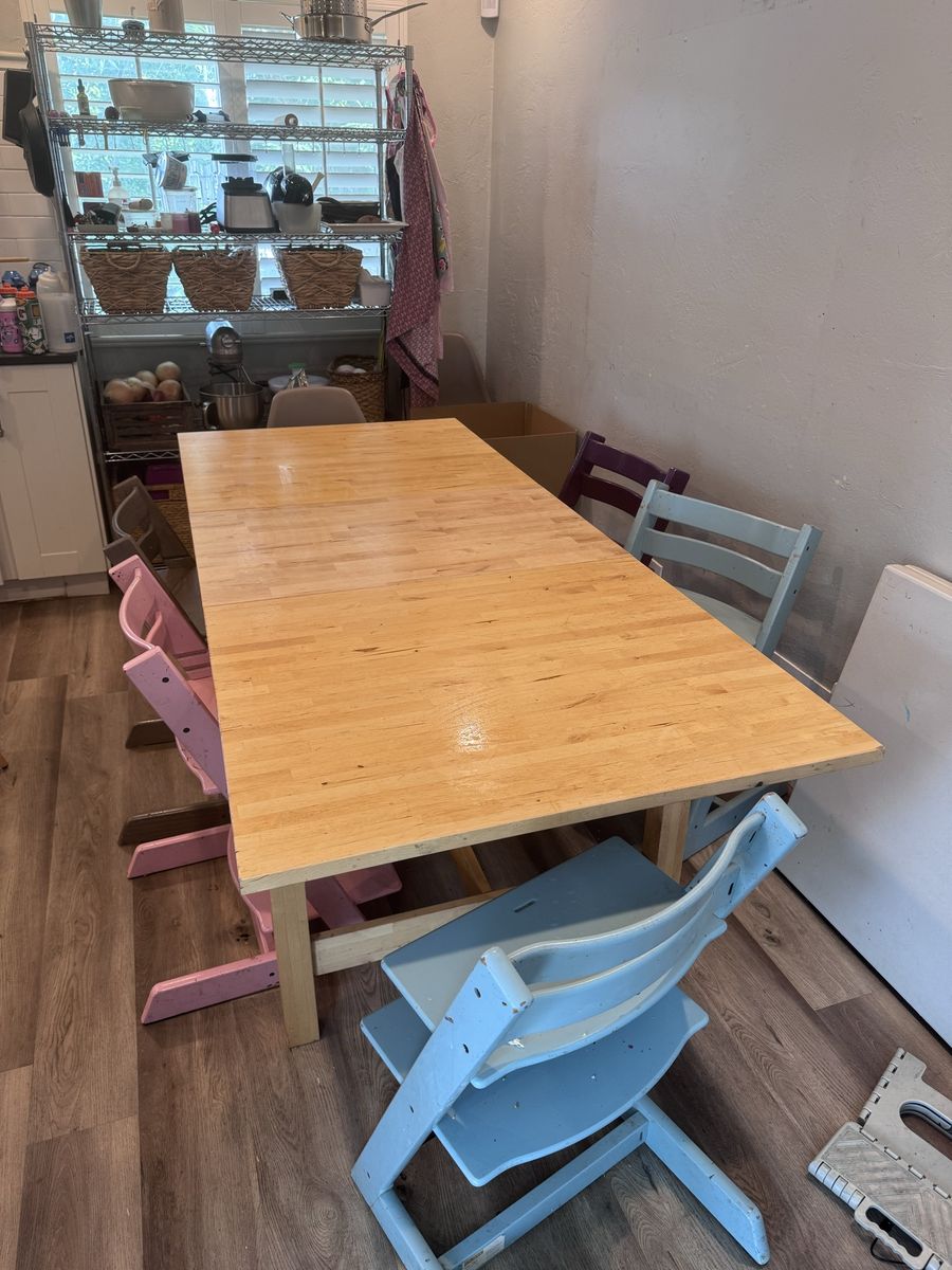 Solid Wood Extendable Dining Table - Natural Wood Finish