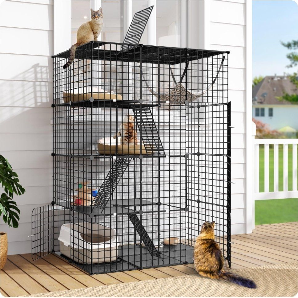 4 Tier DIY Pet Playpen with Hammock
