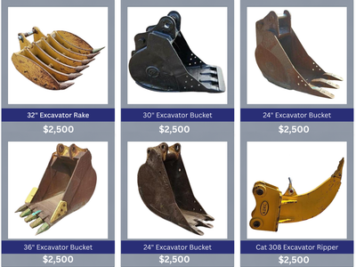 Excavator Attachments-Bucket, Rake, Auger, Ripper, Jack Hammer, Mini