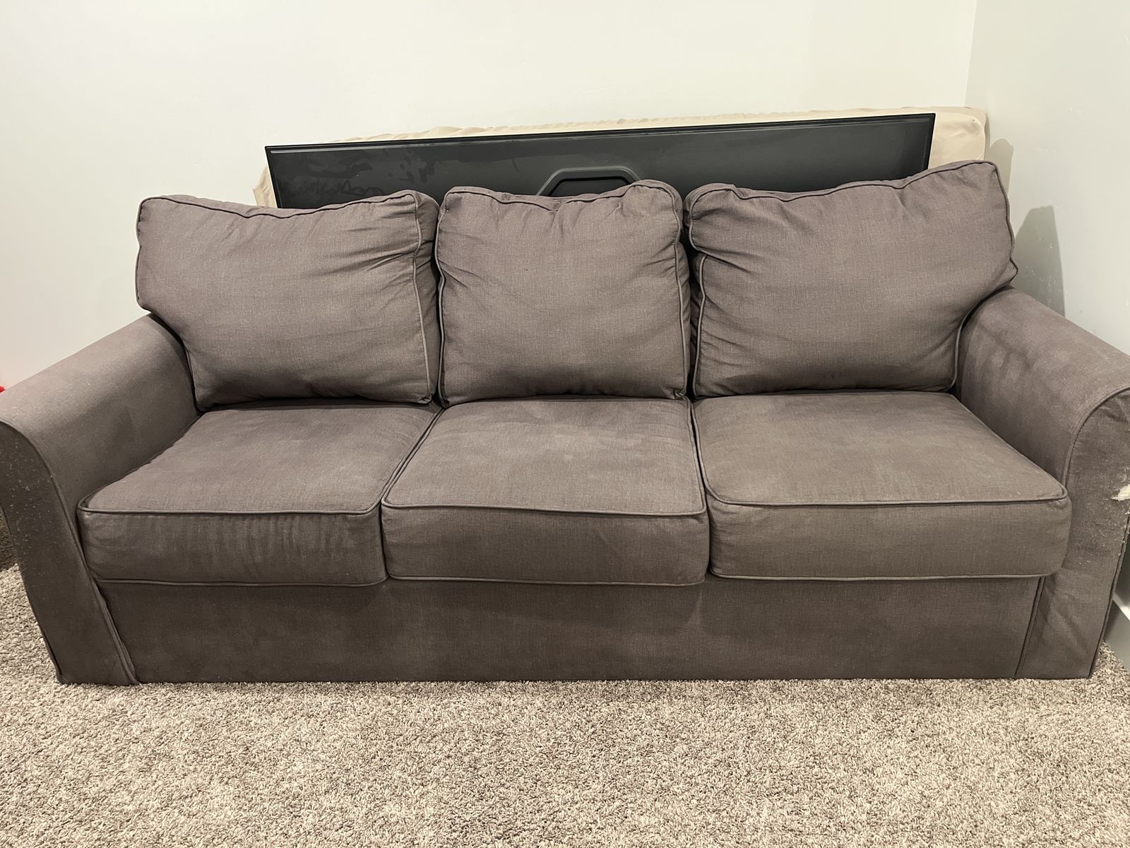 Comfortable Gray Couch Bed - 3 Seater
