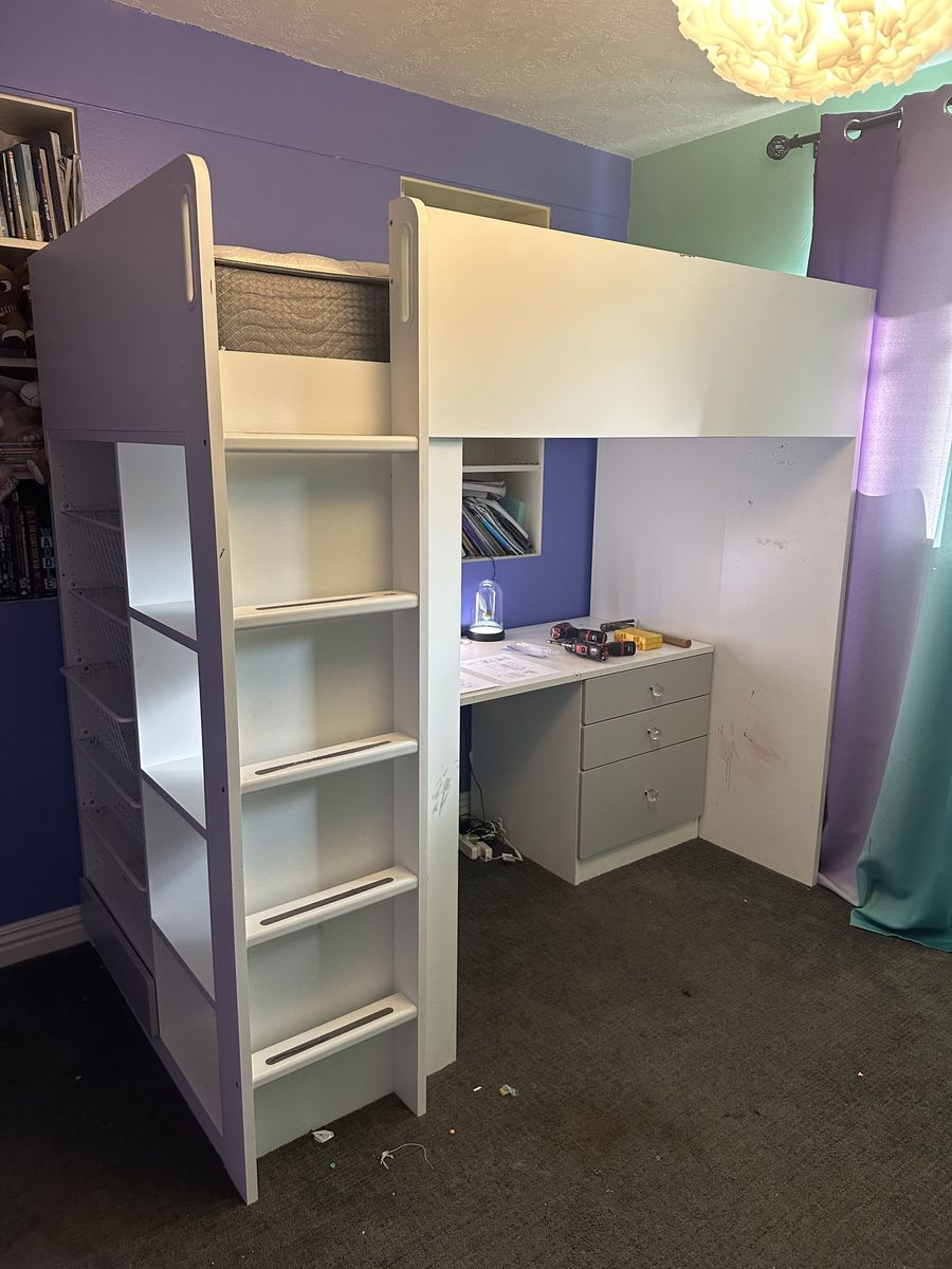 IKEA SMÅSTAD Loft Bed w/ Storage + Mattress – Twin –  Asking $350 OBO — priced to sell, open to offers