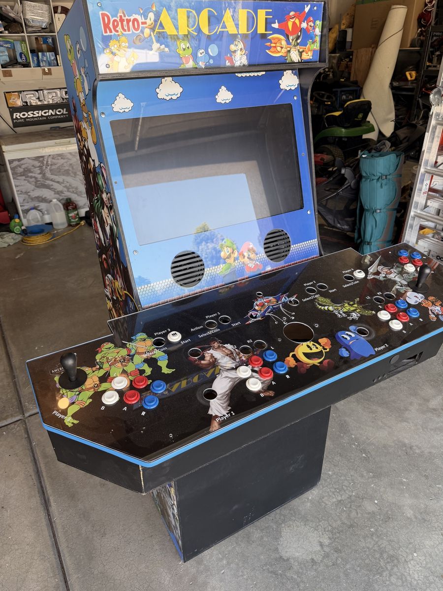 Custom Retro Arcade Cabinet 4-Player Upright Arcade Machine Standup