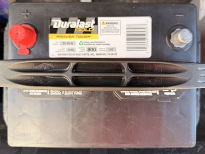 Battery Duralast Gold 35-DLG Car Battery 800 CCA - Proven Tough, 05/26 Manufacture Date