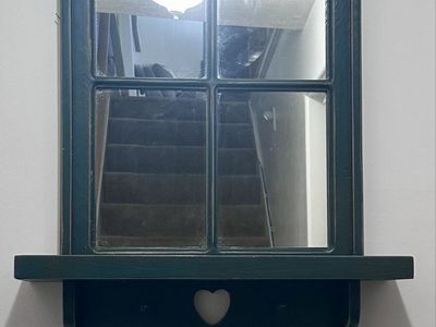 Wooden Mirror Wall Shelf w/2 pegs