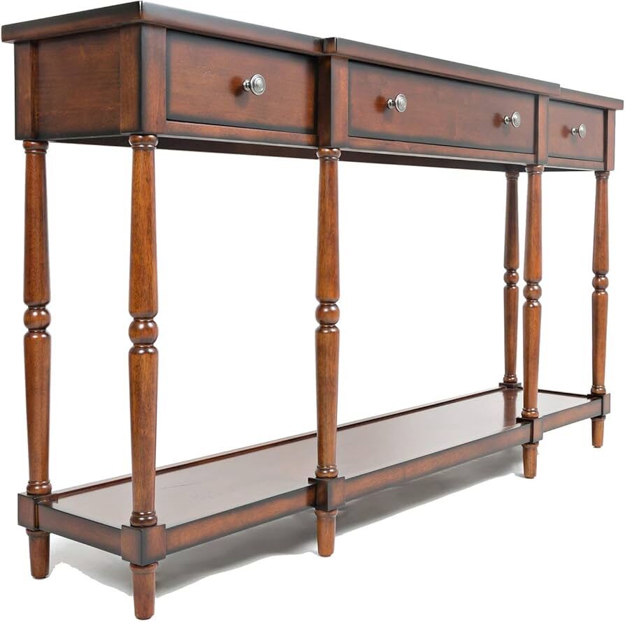 Traditional 60 Breakfront Solid Console Table