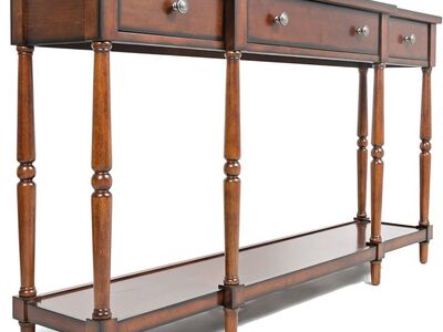 Traditional 60 Breakfront Solid Console Table