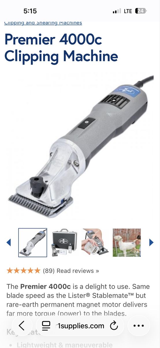 Premier 1 Clipper with sharp sheep and goat blades lamb Clipper