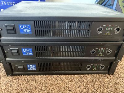 3 QSC CX302 Professional Power Amplifiers