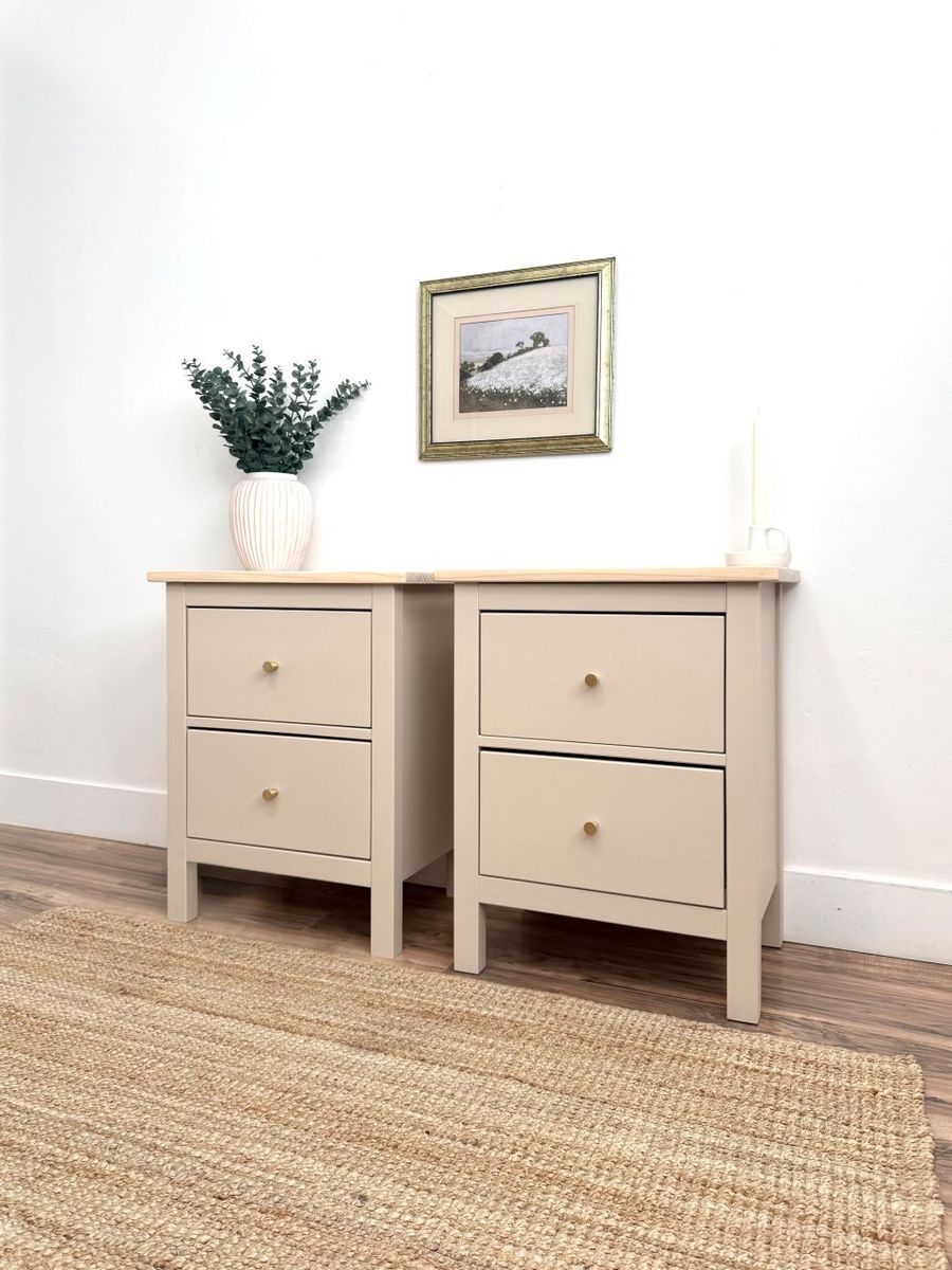 Beige Wood Nightstands