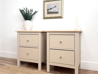 Beige Wood Nightstands