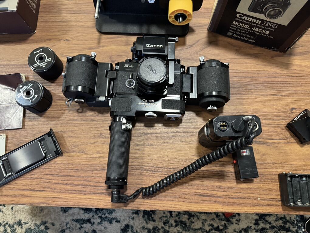 Canon F-1 + Motor Drive & Accessories