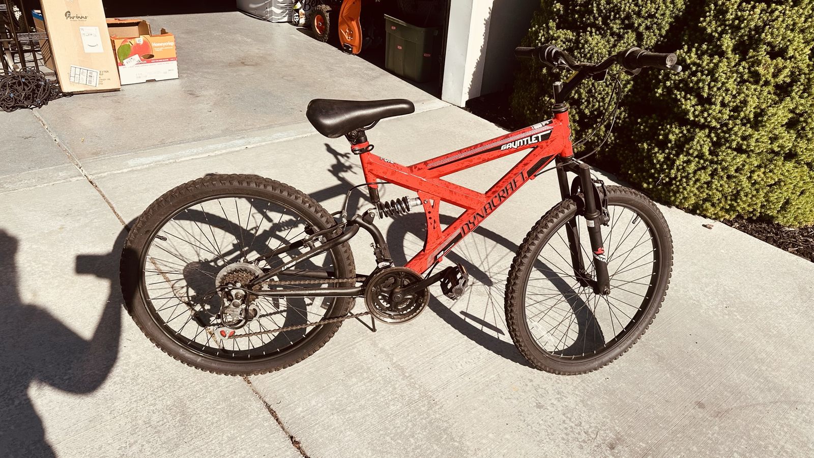 Dynacraft Gauntlet Full Suspension Mountain Bike Red 24IN