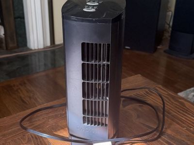 Cascade Oscillating Tower Fan with Timer & Multiple Speeds - Black Compact Design