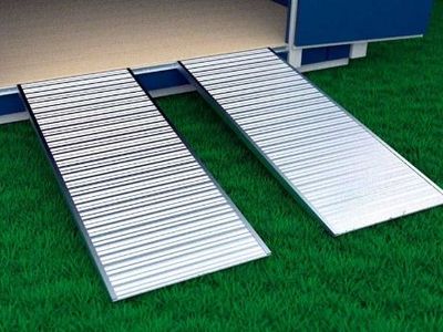 New 2 QTY 23" x 72" Aluminum Shed Ramps with Hangers
