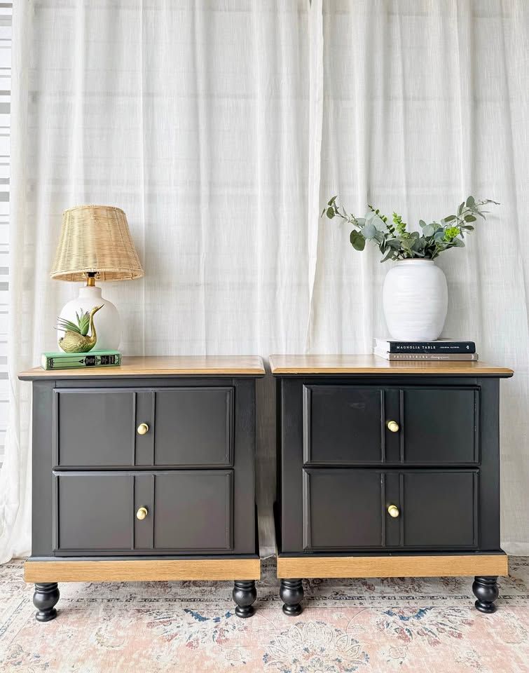 Modern Boho Chic 2 Drawer Nightstands | Modern 2 Drawer Nightstands #1