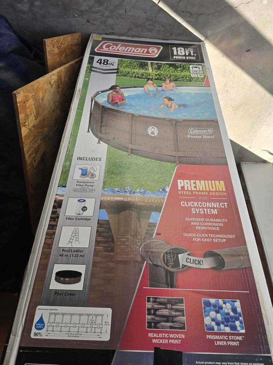 Brand new Coleman above ground pool, still in original box.