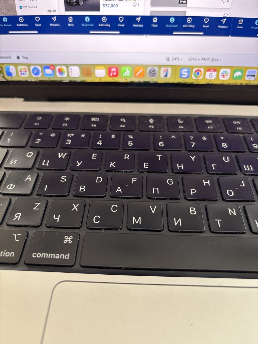 Black Laptop Keyboard, US and Cyrillic Layout