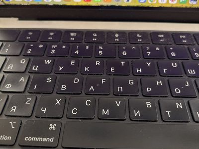 Black Laptop Keyboard, US and Cyrillic Layout