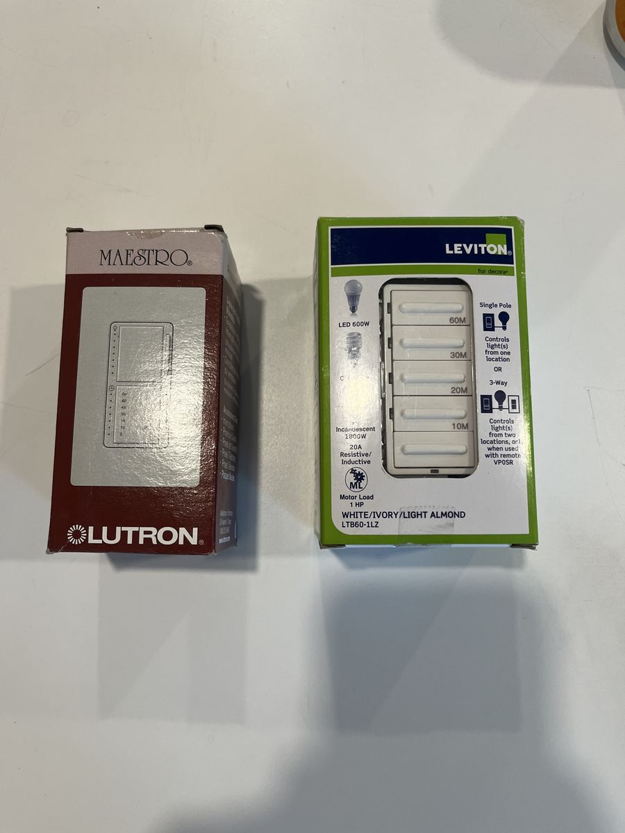 Lutron MA-L3T251-BL and a Leviton LTB60-1LZ TIMER SWITCHES