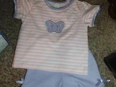 3T SHORTS AND TOP...BUTTERFLY APPLIQUE