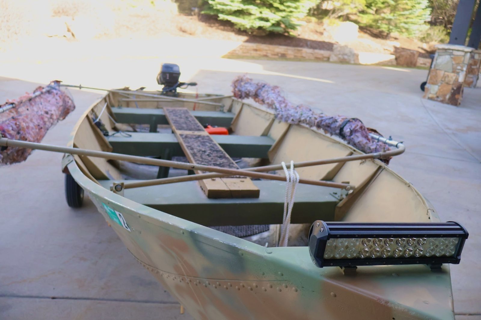 14’ Aluminum Jon Boat with Foldaway Hunting Blind!