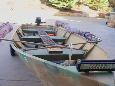 14’ Aluminum Jon Boat with Foldaway Hunting Blind!