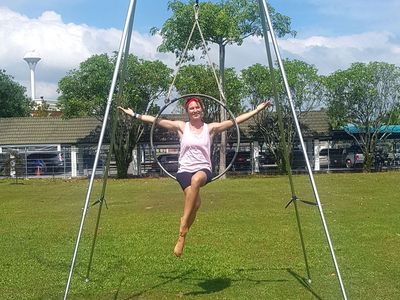 Aerial silks and steel hoop