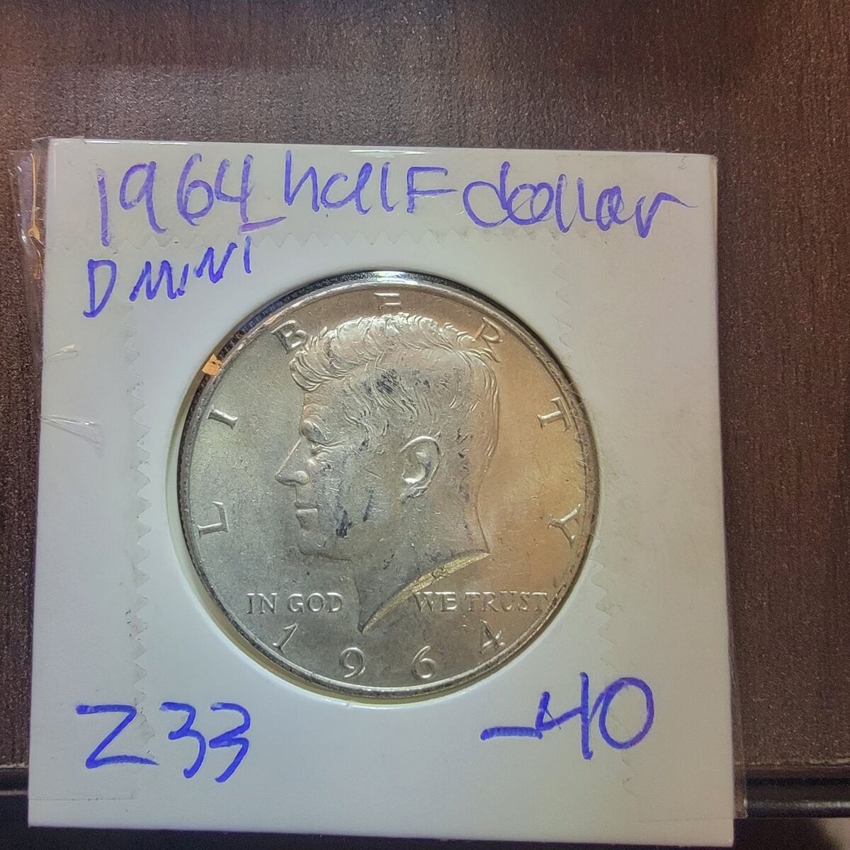 1964 kennedy, half dollar.