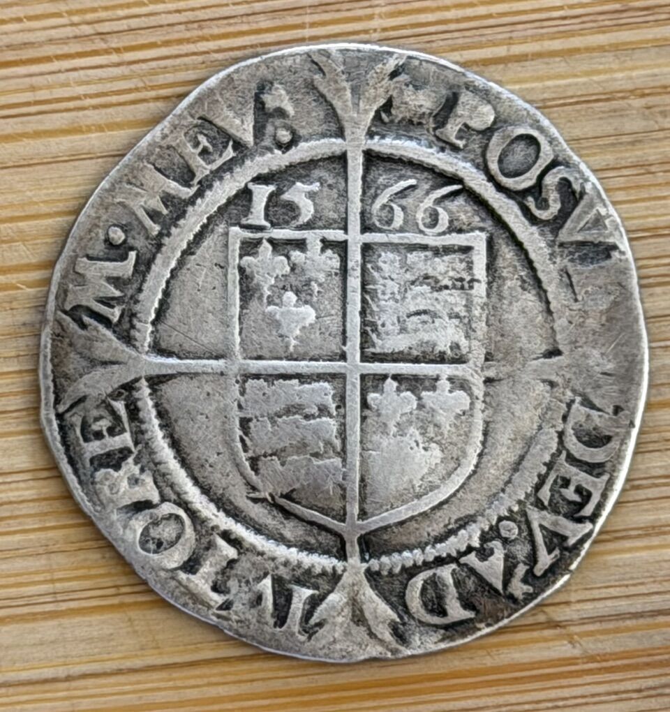 1566 Elizabeth I Silver Sixpence