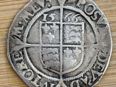 1566 Elizabeth I Silver Sixpence