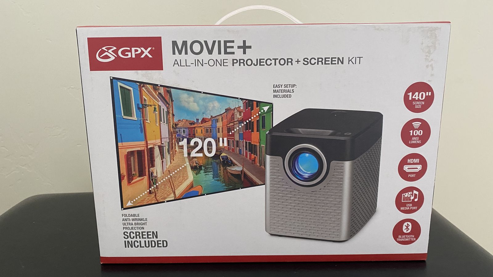 GPX Movie+ All-in-One Projector + Screen Kit