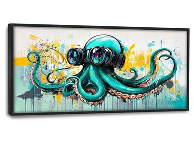 NEW Ocean Octopus 30X60 Nautical Green Canvas Octopus Print Painting Modern Artwork