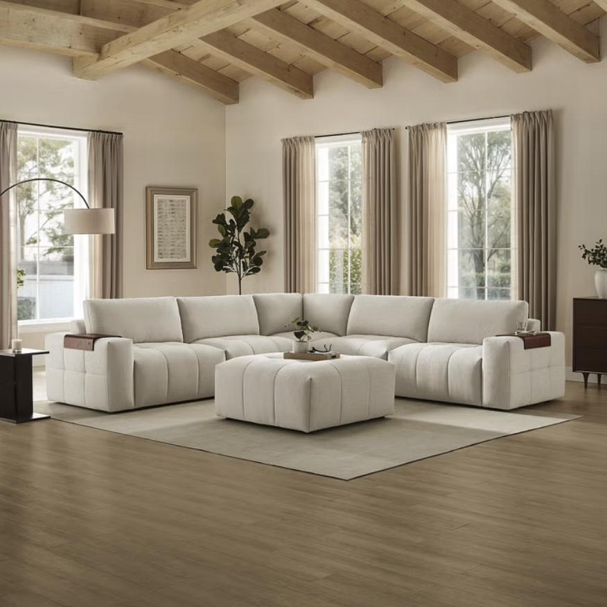 BACK TO SCHOOL LIVING ROOM SALE – PAIGE 6-PIECE MODULAR FABRIC SECTIONAL