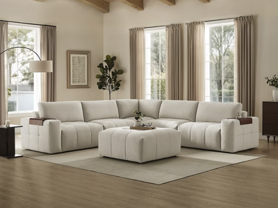 BACK TO SCHOOL LIVING ROOM SALE – PAIGE 6-PIECE MODULAR FABRIC SECTIONAL