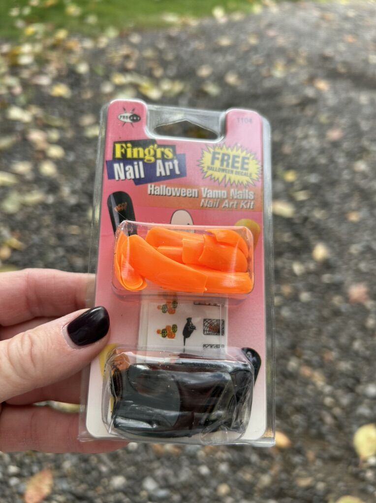 Halloween Orange And Black Press On Nails