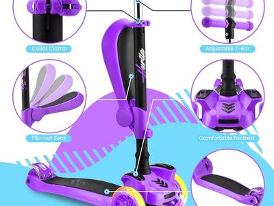 Kids hurtle 3-wheeled scooter - purple