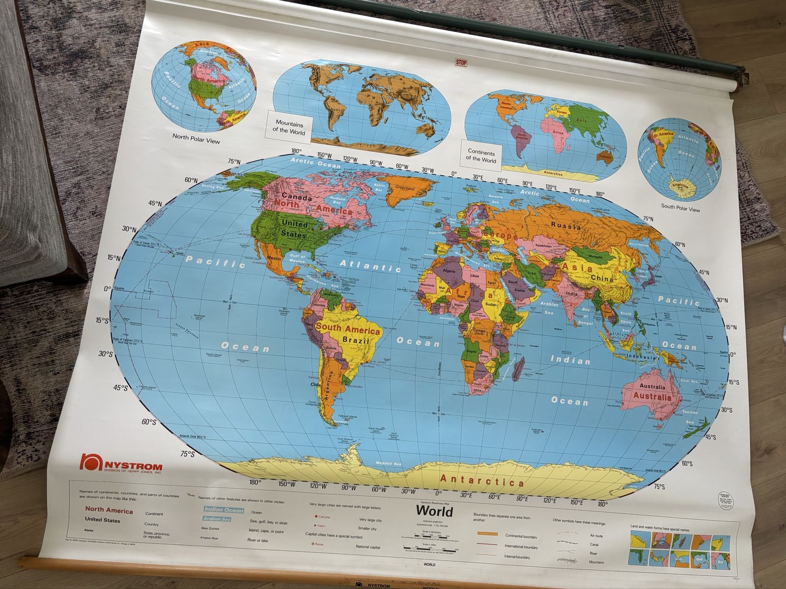 School wall map - pull down/retractable