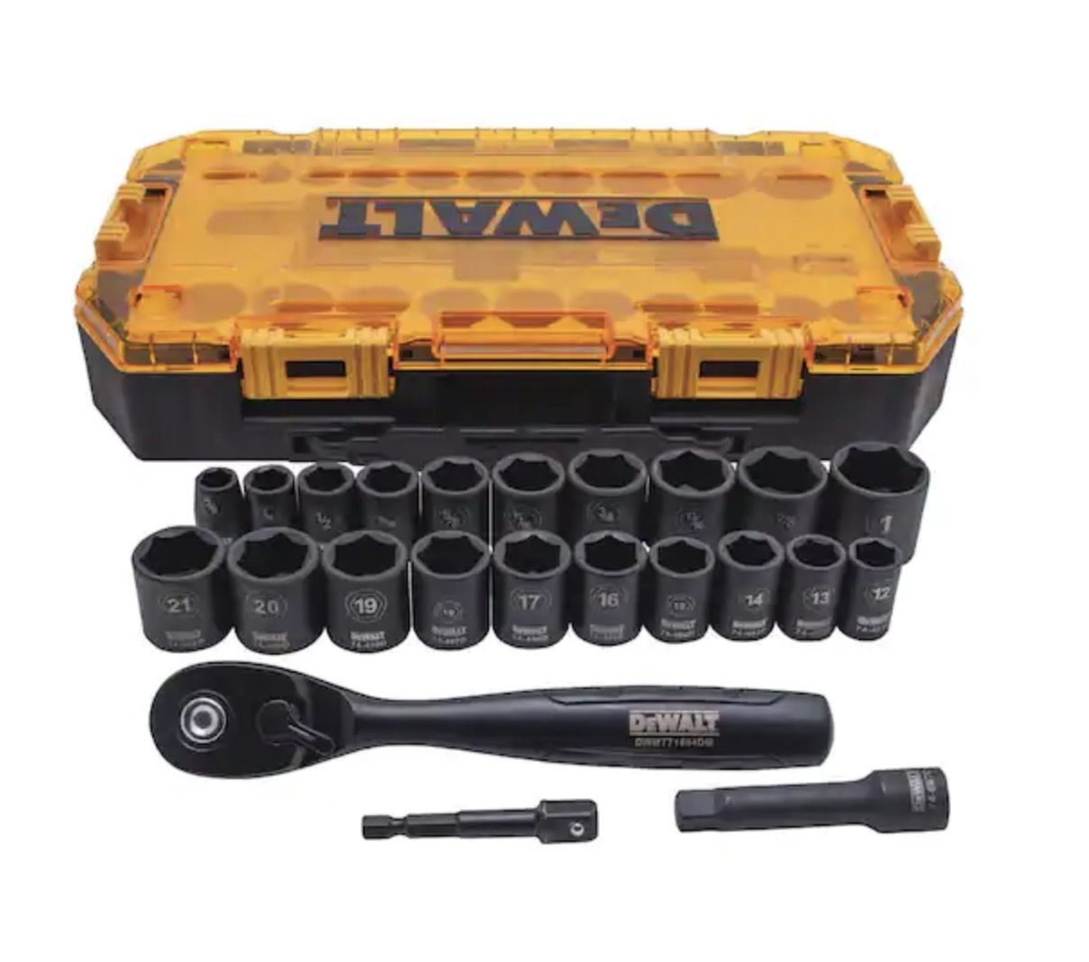 3/8 in. Drive Combination Deep Impact Socket Set with Ratchet (23-Piece)