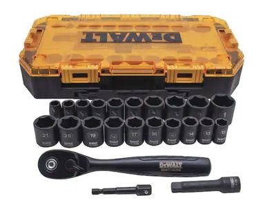 3/8 in. Drive Combination Deep Impact Socket Set with Ratchet (23-Piece)